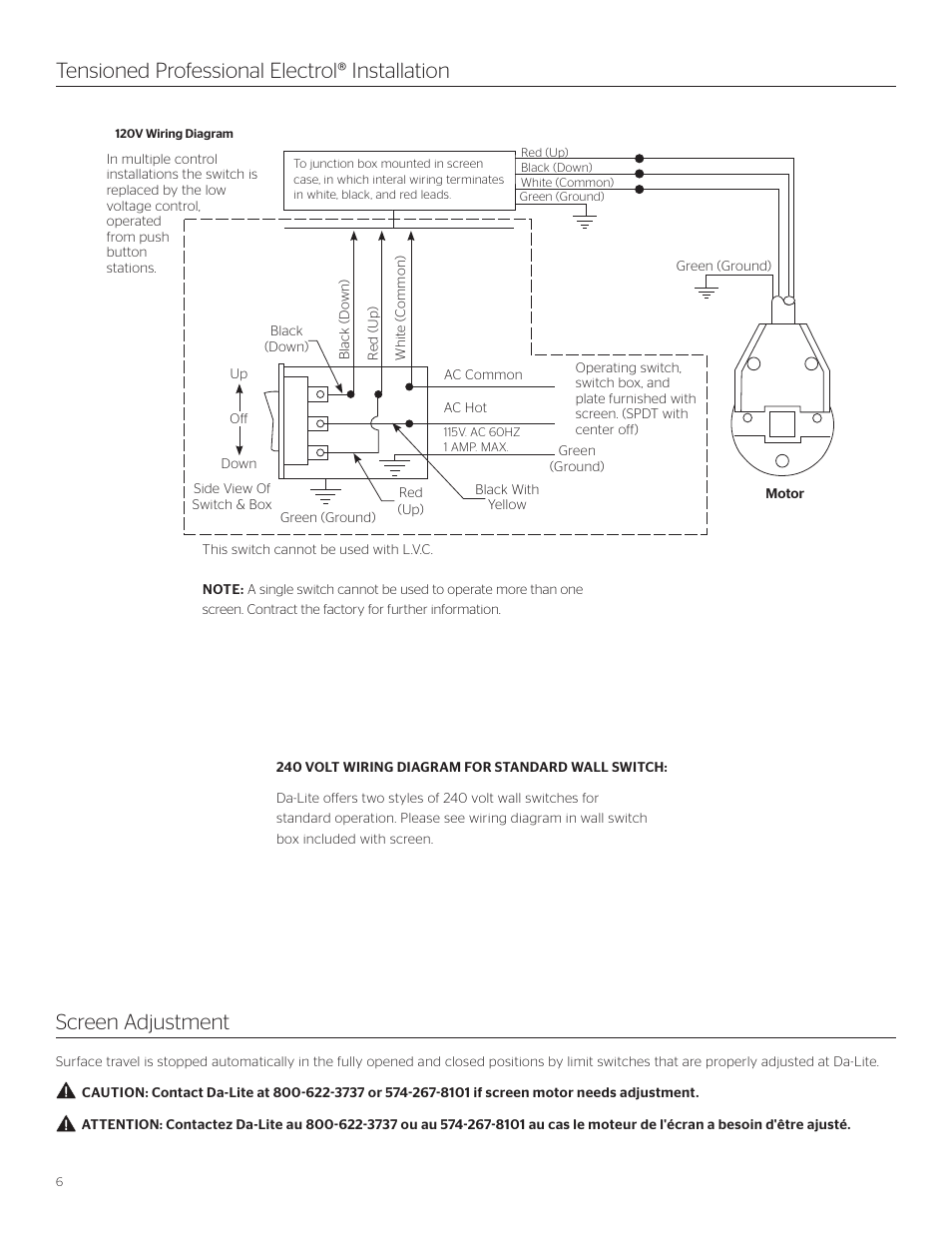 Da-Lite Tensioned Professional Electrol User Manual | Page 6 / 8