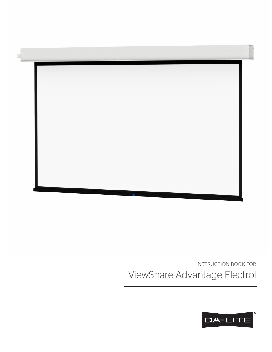Da-Lite ViewShare Advantage Electrol User Manual | 12 pages