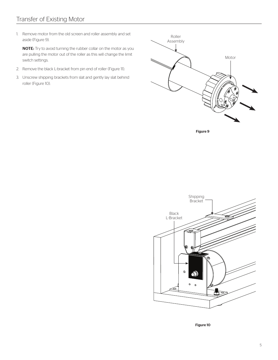 Transfer of existing motor | Da-Lite ViewShare Advantage Retrofit User Manual | Page 5 / 20