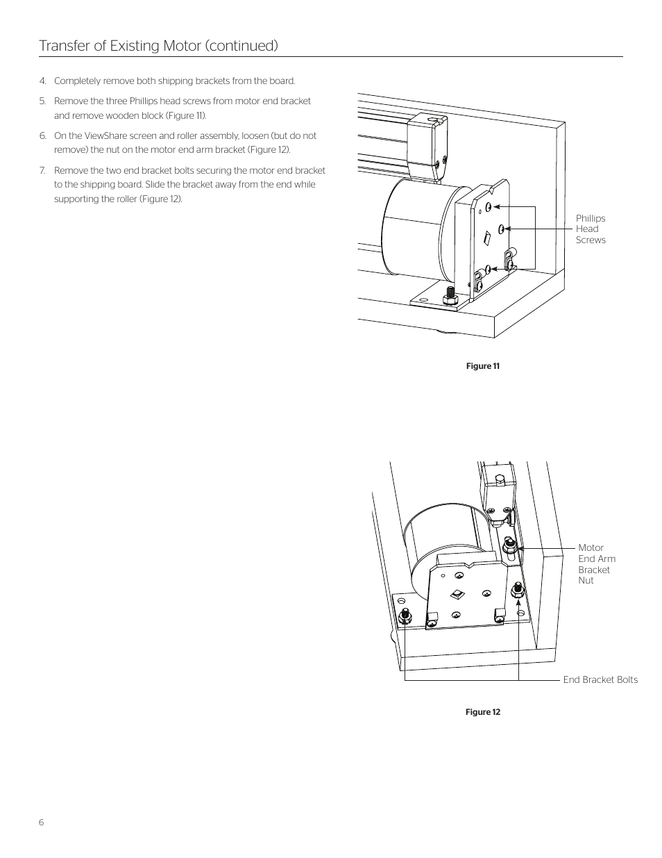 Transfer of existing motor (continued) | Da-Lite ViewShare Advantage Retrofit User Manual | Page 6 / 20