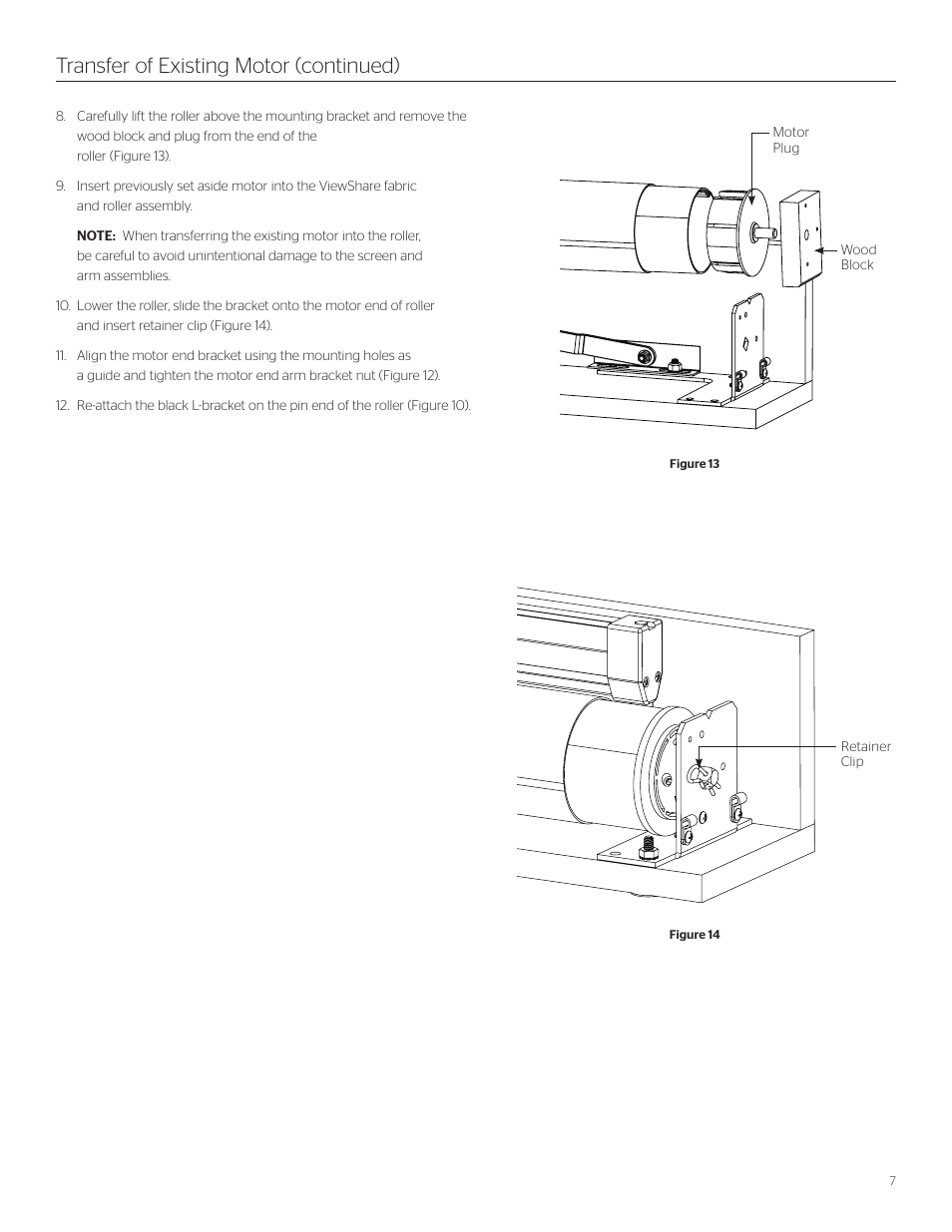 Transfer of existing motor (continued) | Da-Lite ViewShare Advantage Retrofit User Manual | Page 7 / 20