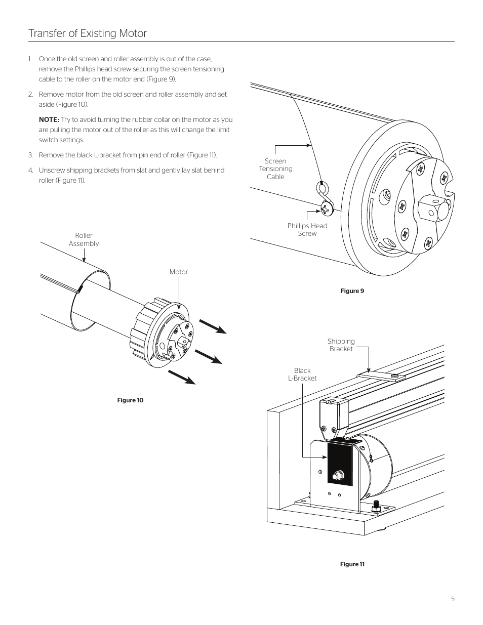 Transfer of existing motor | Da-Lite ViewShare Tensioned Advantage Retrofit User Manual | Page 5 / 20