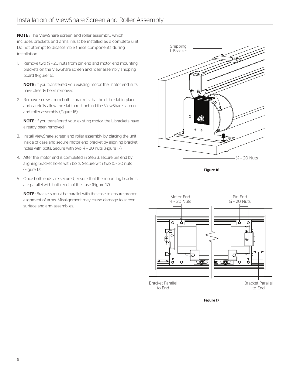 Da-Lite ViewShare Tensioned Advantage Retrofit User Manual | Page 8 / 20