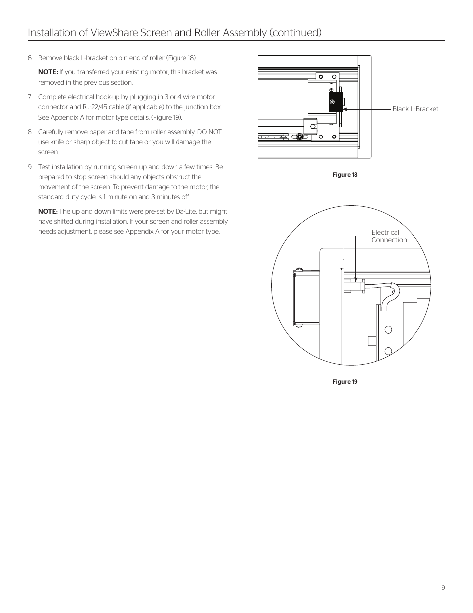 Da-Lite ViewShare Tensioned Advantage Retrofit User Manual | Page 9 / 20