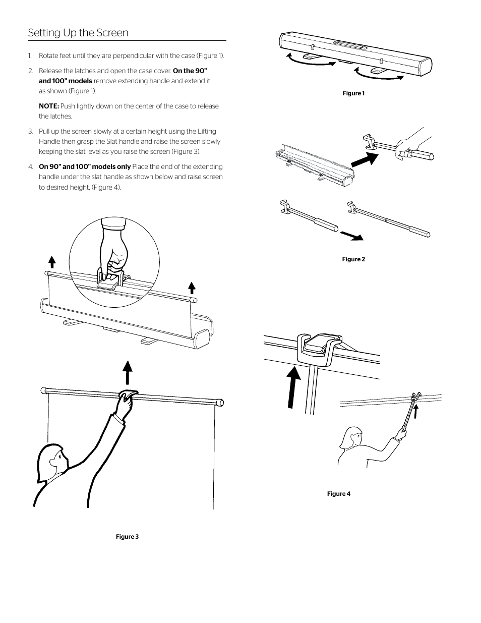 Setting up the screen | Da-Lite Deluxe Insta-Theater User Manual | Page 4 / 8