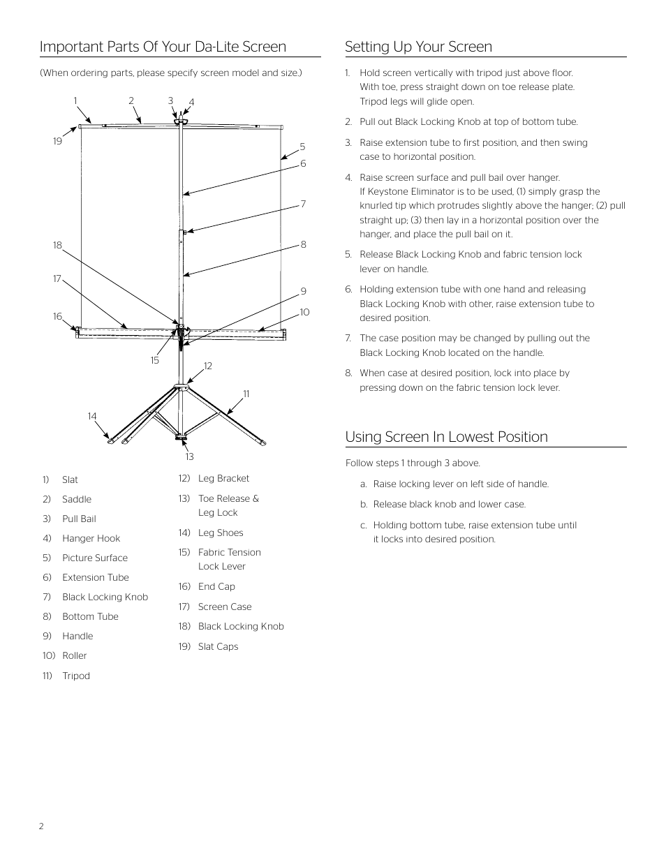 Da-Lite Picture King User Manual | Page 2 / 4