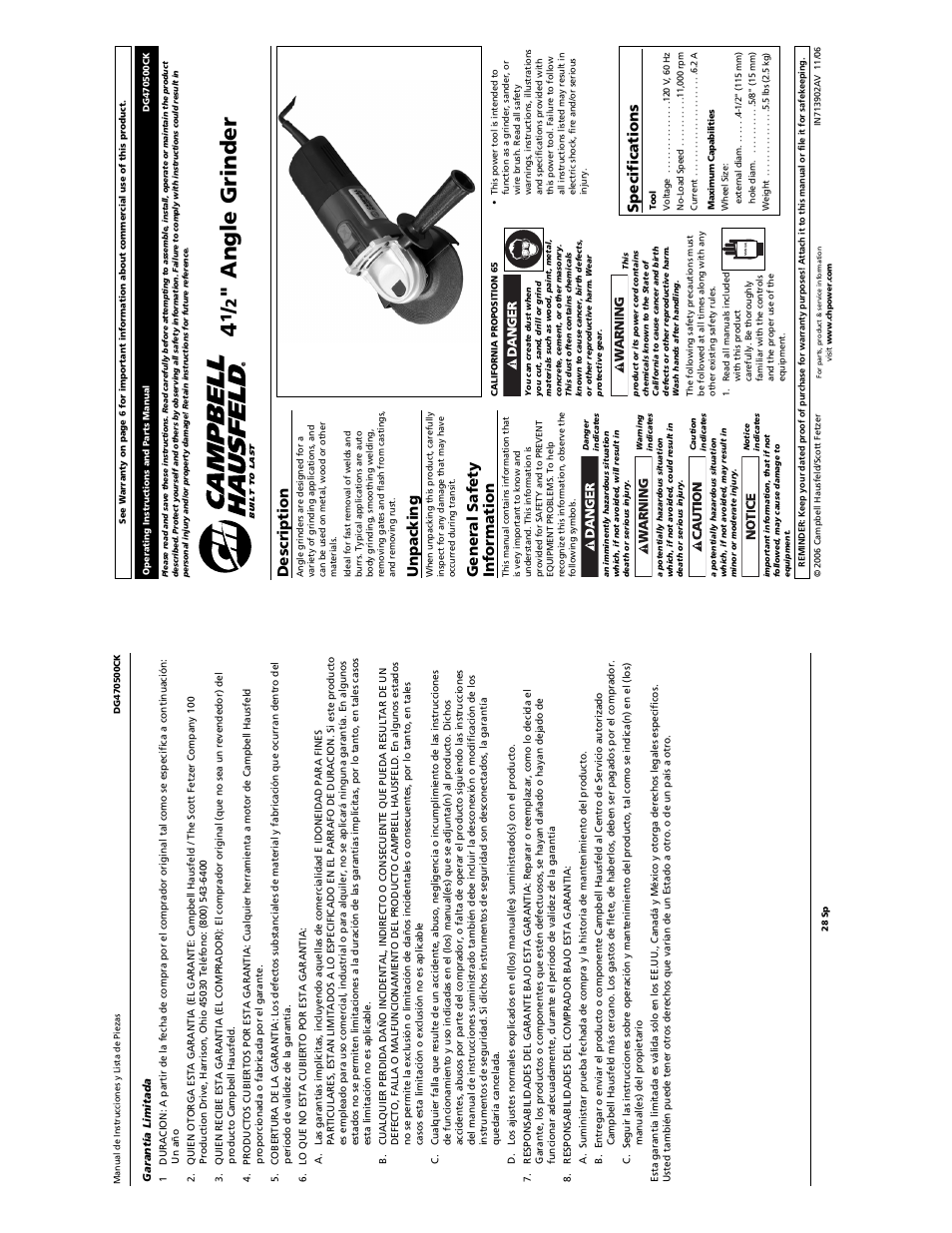 Campbell Hausfeld DG470500CK User Manual | 14 pages