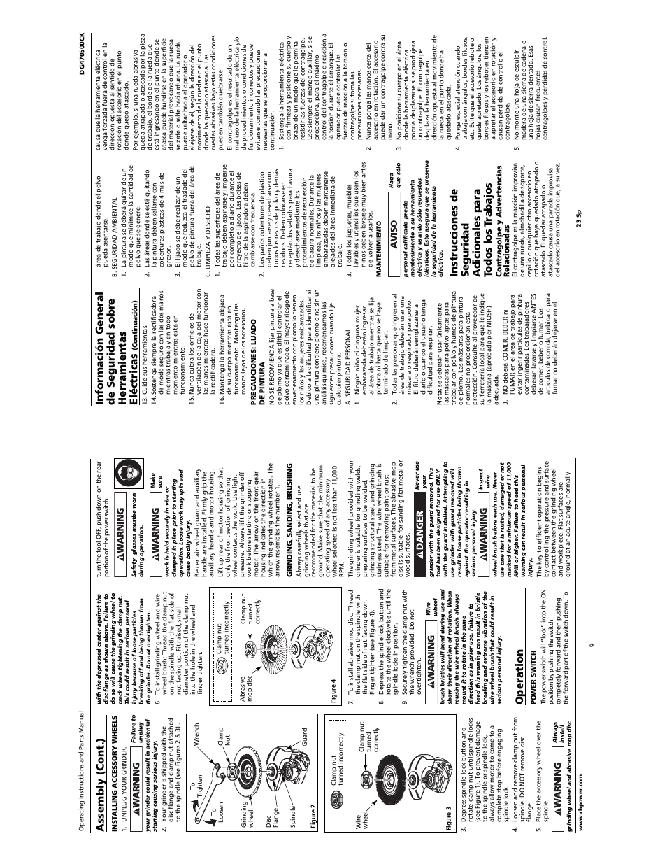 Assembly (cont.), Operation | Campbell Hausfeld DG470500CK User Manual | Page 6 / 14
