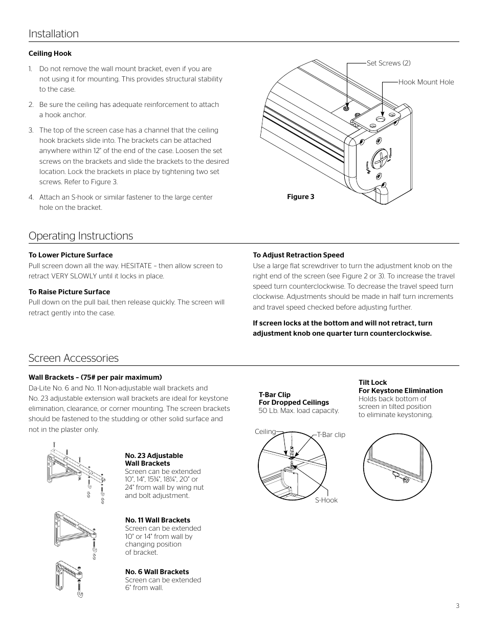 Da-Lite Designer Contour Manual with CSR User Manual | Page 3 / 4