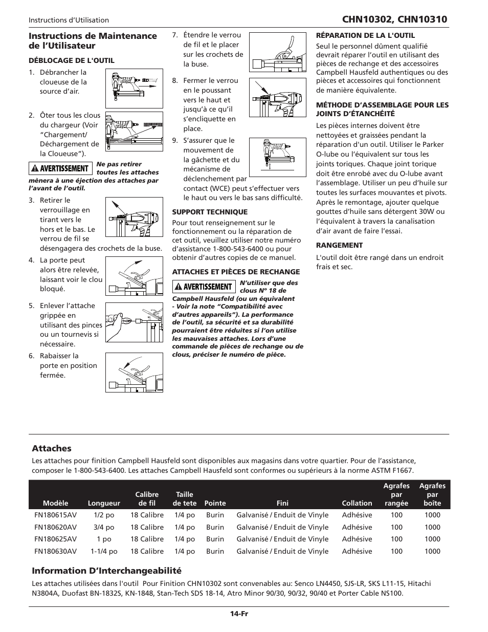 Campbell Hausfeld IN700502AV User Manual | Page 14 / 24