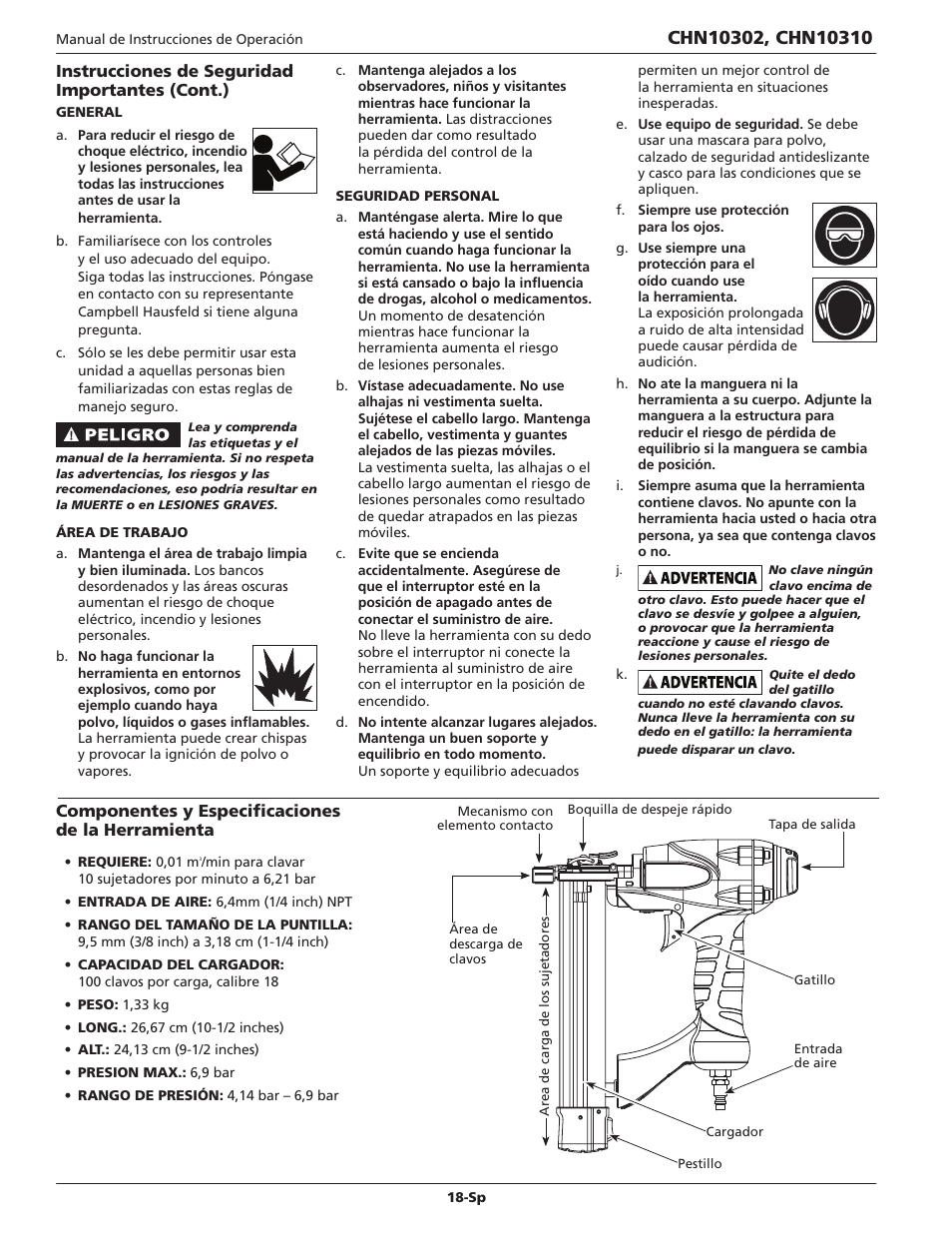 Campbell Hausfeld IN700502AV User Manual | Page 18 / 24