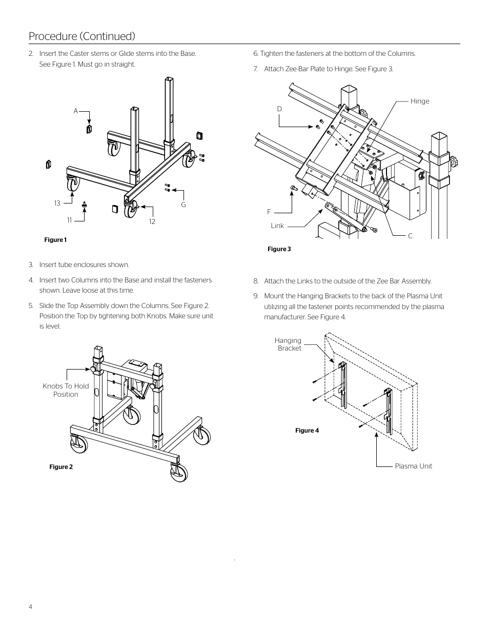 Procedure (continued) | Da-Lite Automated Confidence Monitor Stand User Manual | Page 4 / 8