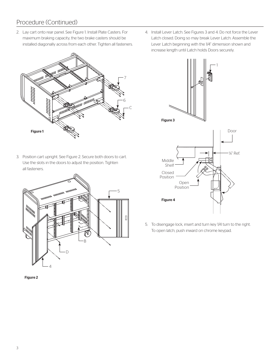 Procedure (continued) | Da-Lite CT-LS30 Laptop Storage Cart User Manual | Page 3 / 4