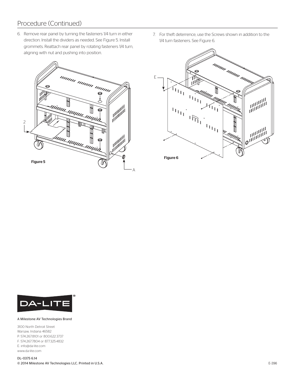 Procedure (continued) | Da-Lite CT-LS30 Laptop Storage Cart User Manual | Page 4 / 4