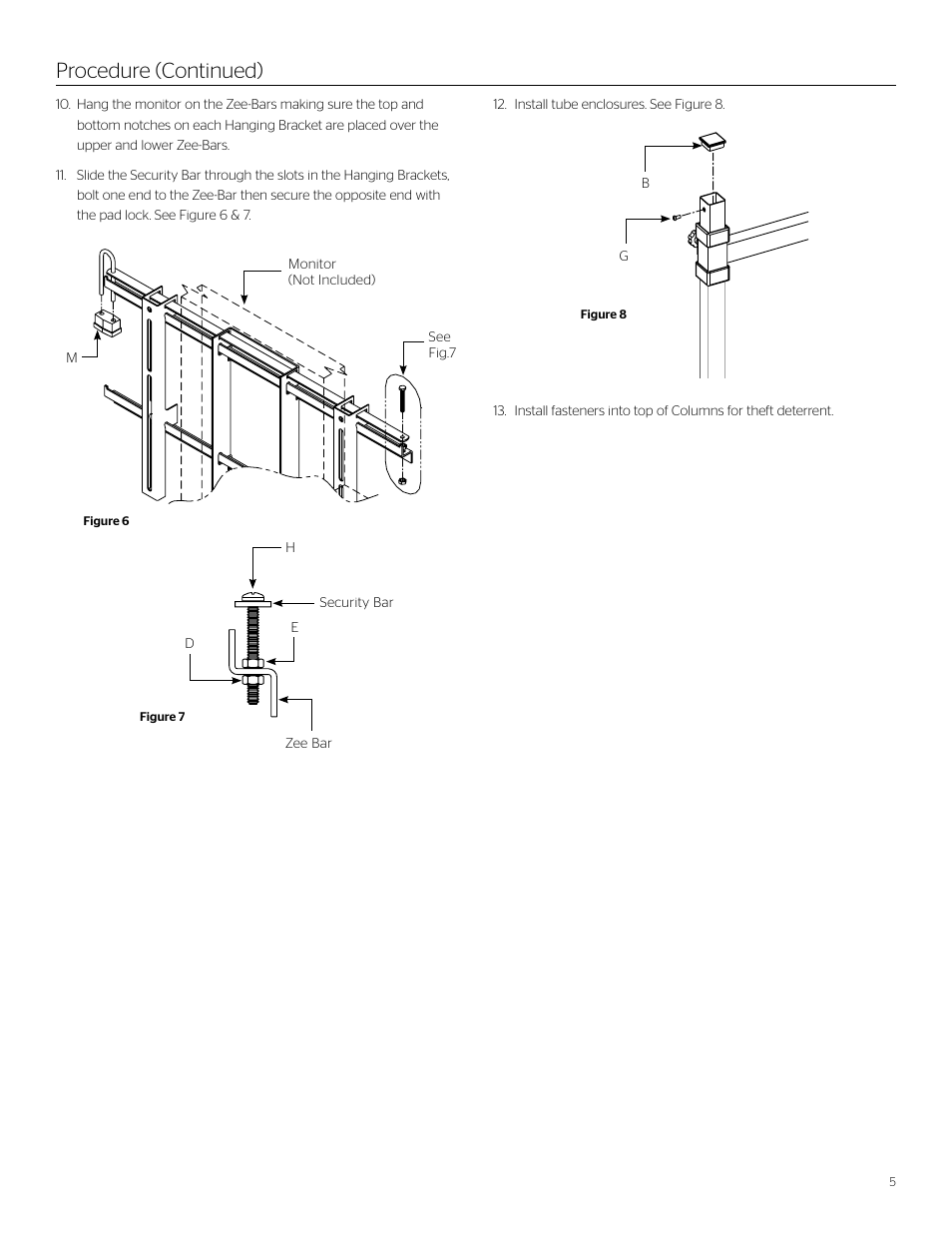 Procedure (continued) | Da-Lite Manual Confidence Monitor Stand User Manual | Page 5 / 8