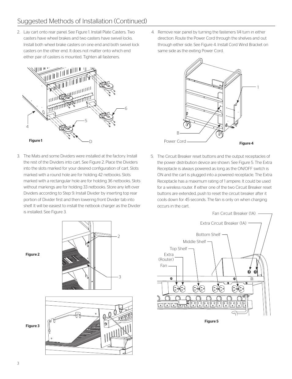 Suggested methods of installation (continued) | Da-Lite Netbook Charging and Storage Cart User Manual | Page 3 / 8