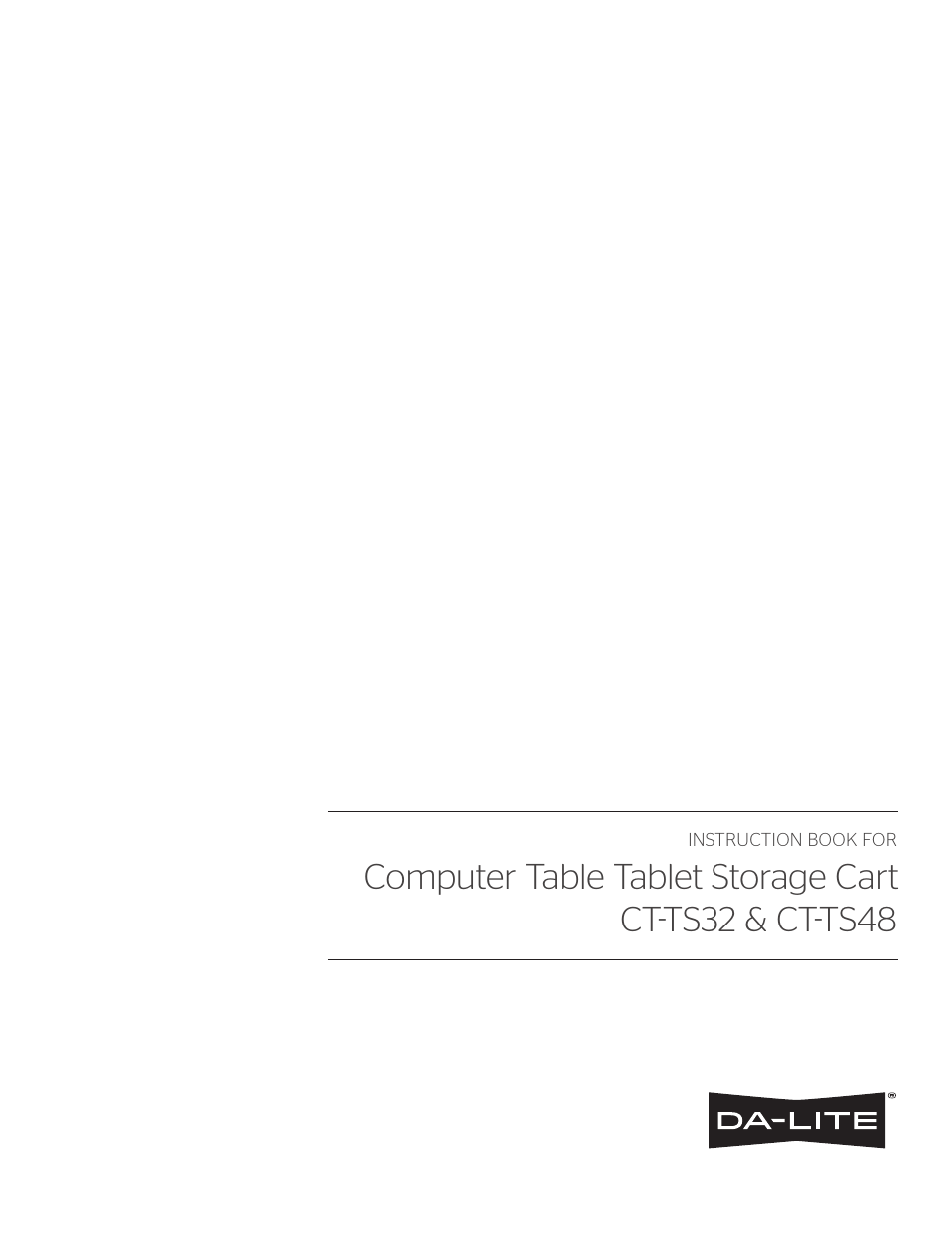 Da-Lite Tablet Sync, Charging and Storage Carts User Manual | 4 pages