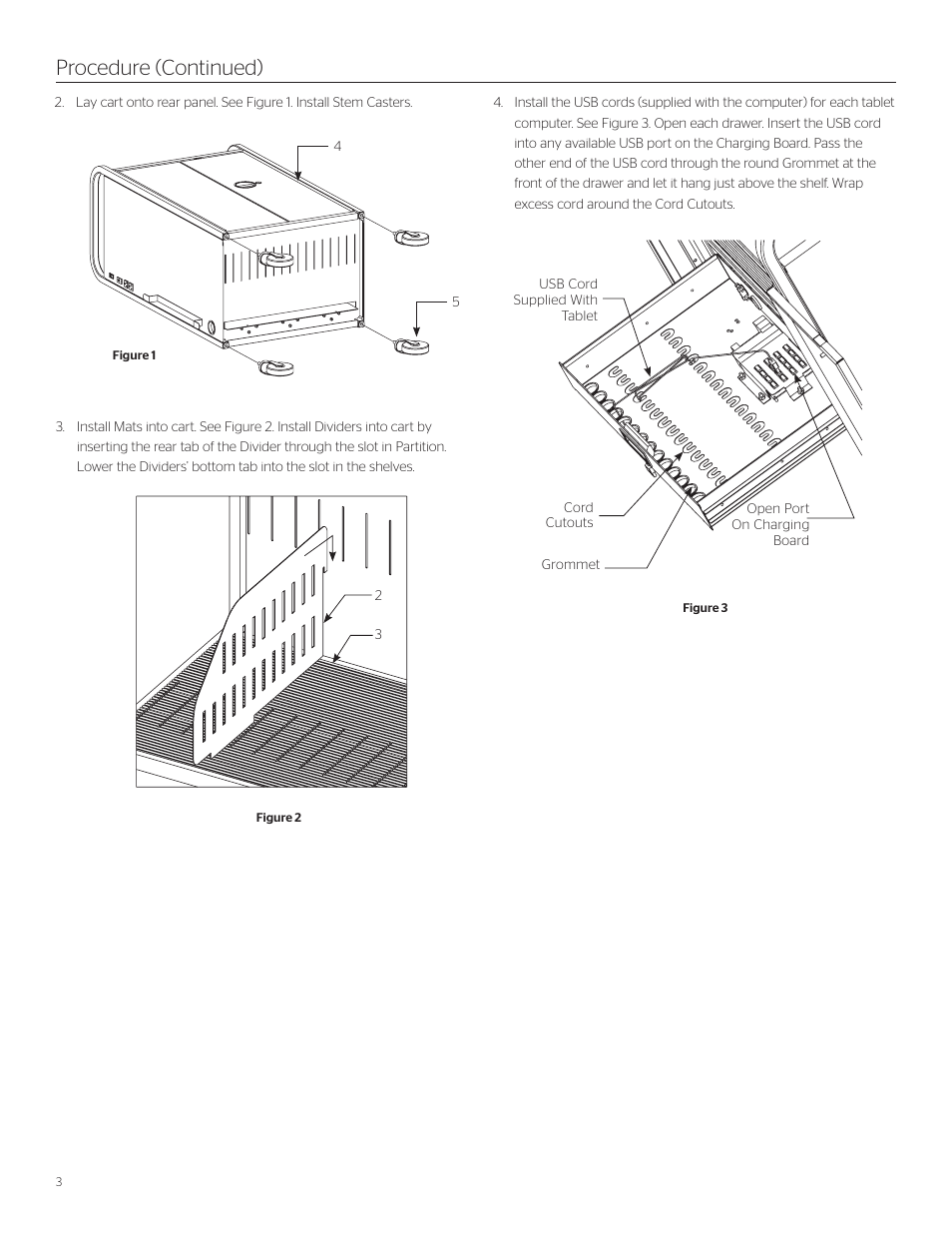 Procedure (continued) | Da-Lite Tablet Sync, Charging and Storage Carts User Manual | Page 3 / 4