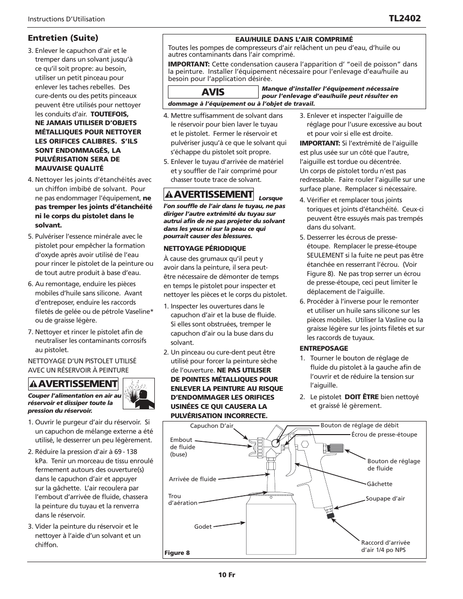 Tl2402, Entretien (suite) | Campbell Hausfeld TL2402 User Manual | Page 10 / 28