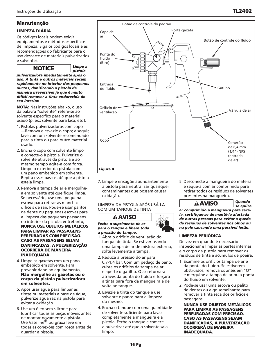 Tl2402, Manutenção | Campbell Hausfeld TL2402 User Manual | Page 16 / 28