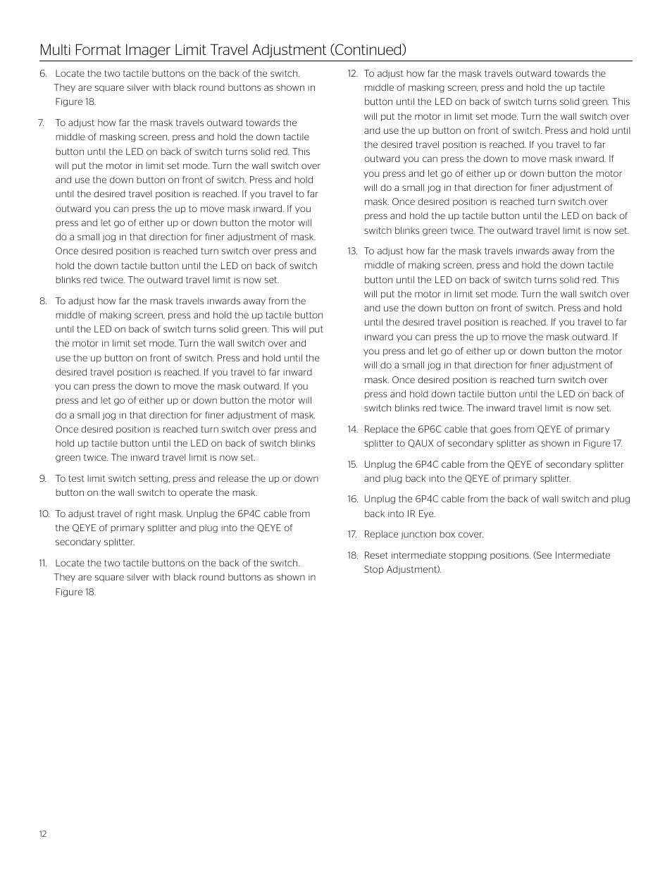 Da-Lite Curved Multi Format Imager User Manual | Page 12 / 16