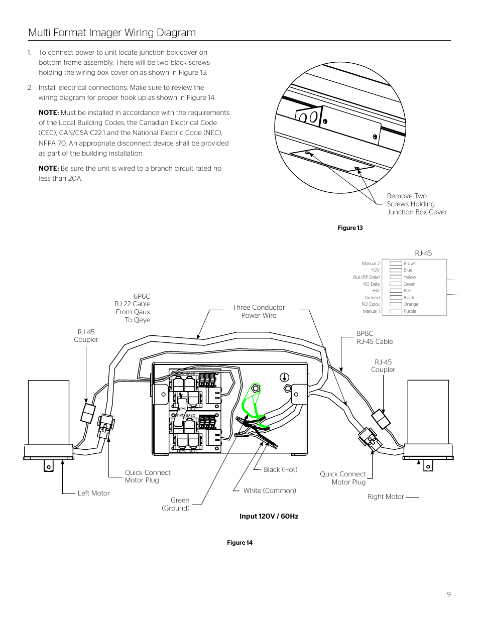 Multi format imager wiring diagram | Da-Lite Curved Multi Format Imager User Manual | Page 9 / 16