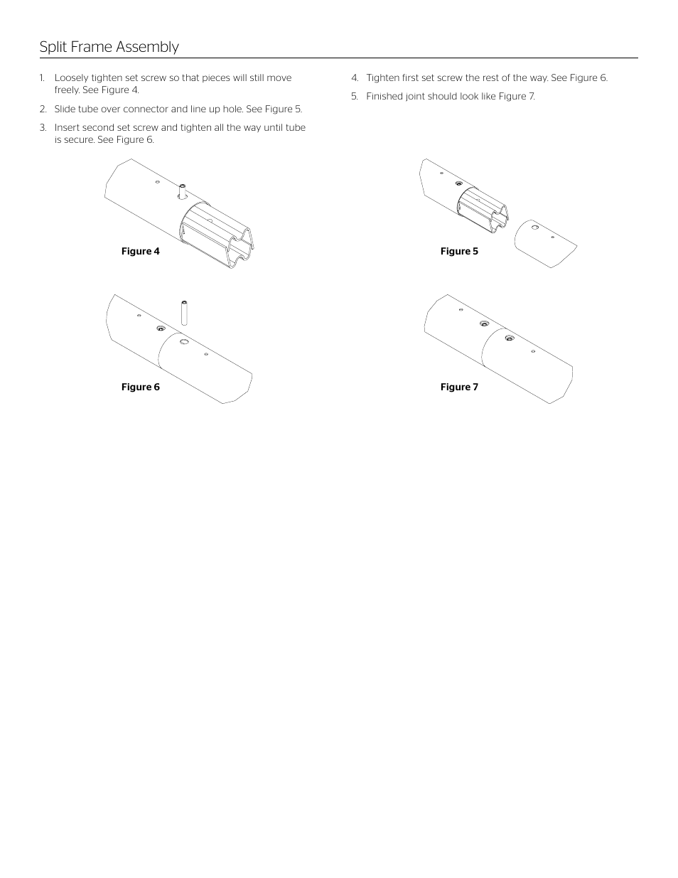 Split frame assembly | Da-Lite Curved Series 200 Lace and Grommet Frame User Manual | Page 5 / 8