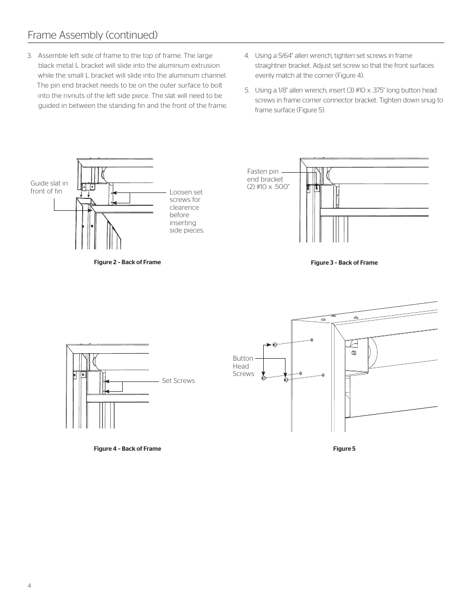 Frame assembly (continued) | Da-Lite Dual Format Imager User Manual | Page 4 / 12