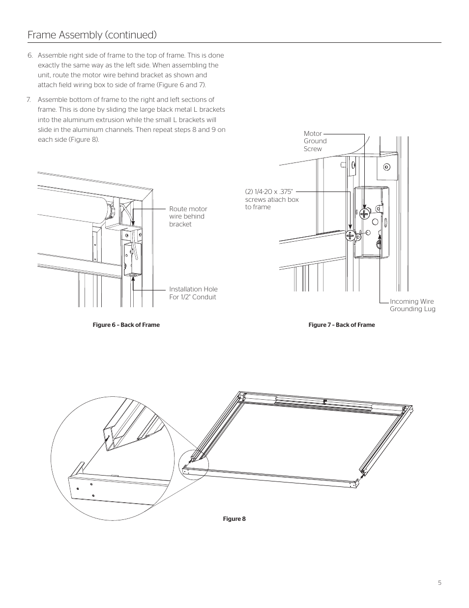 Frame assembly (continued) | Da-Lite Dual Format Imager User Manual | Page 5 / 12
