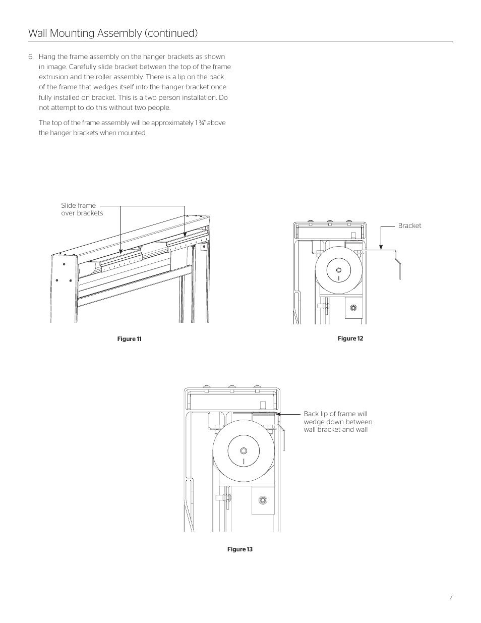 Wall mounting assembly (continued) | Da-Lite Dual Format Imager User Manual | Page 7 / 12