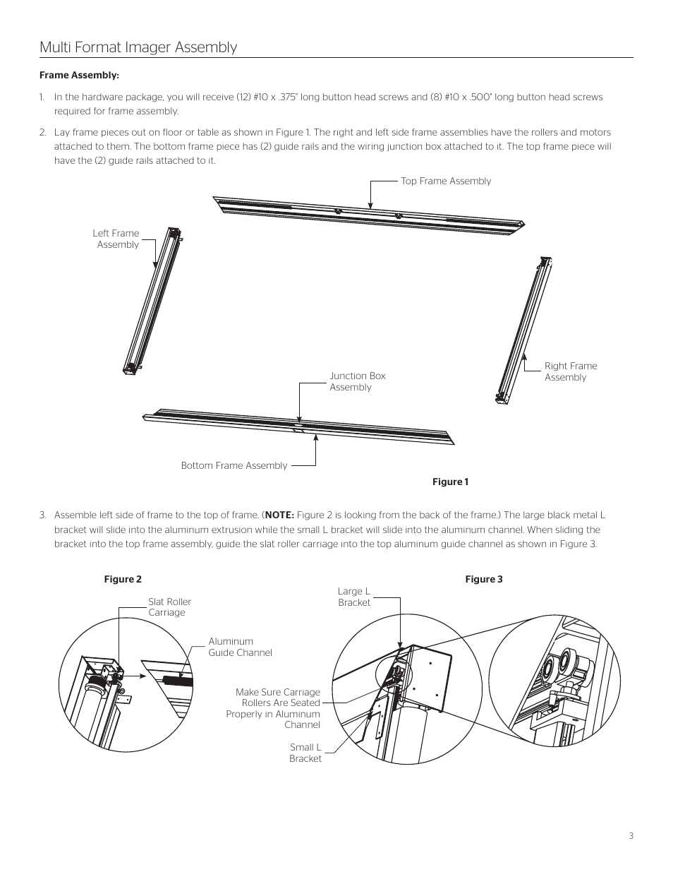 Multi format imager assembly | Da-Lite Multi Format Imager User Manual | Page 3 / 20