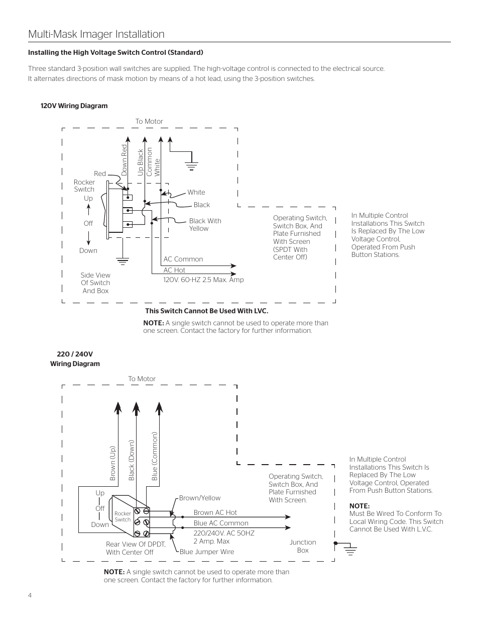 Multi-mask imager installation | Da-Lite Multi Mask Imager User Manual | Page 4 / 8
