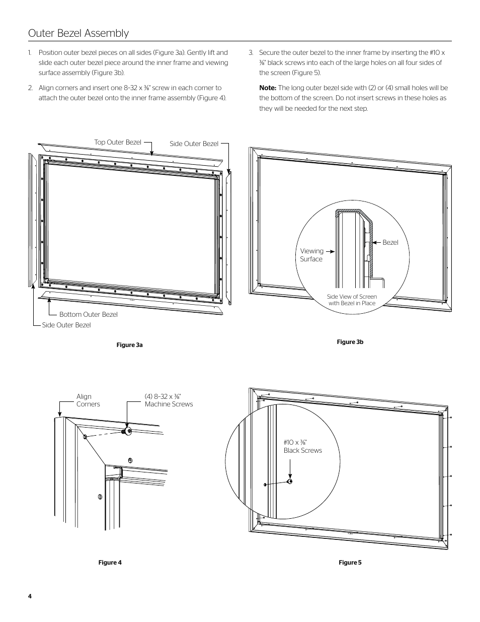 Outer bezel assembly | Da-Lite UTB Contour User Manual | Page 4 / 8