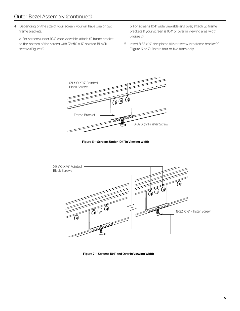 Outer bezel assembly (continued) | Da-Lite UTB Contour User Manual | Page 5 / 8