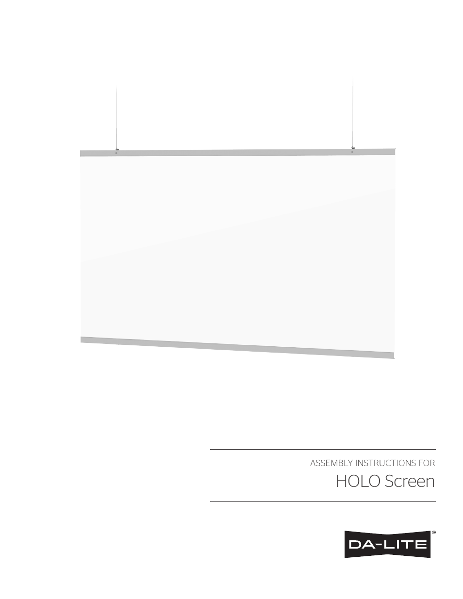 Da-Lite Holo Screen User Manual | 2 pages