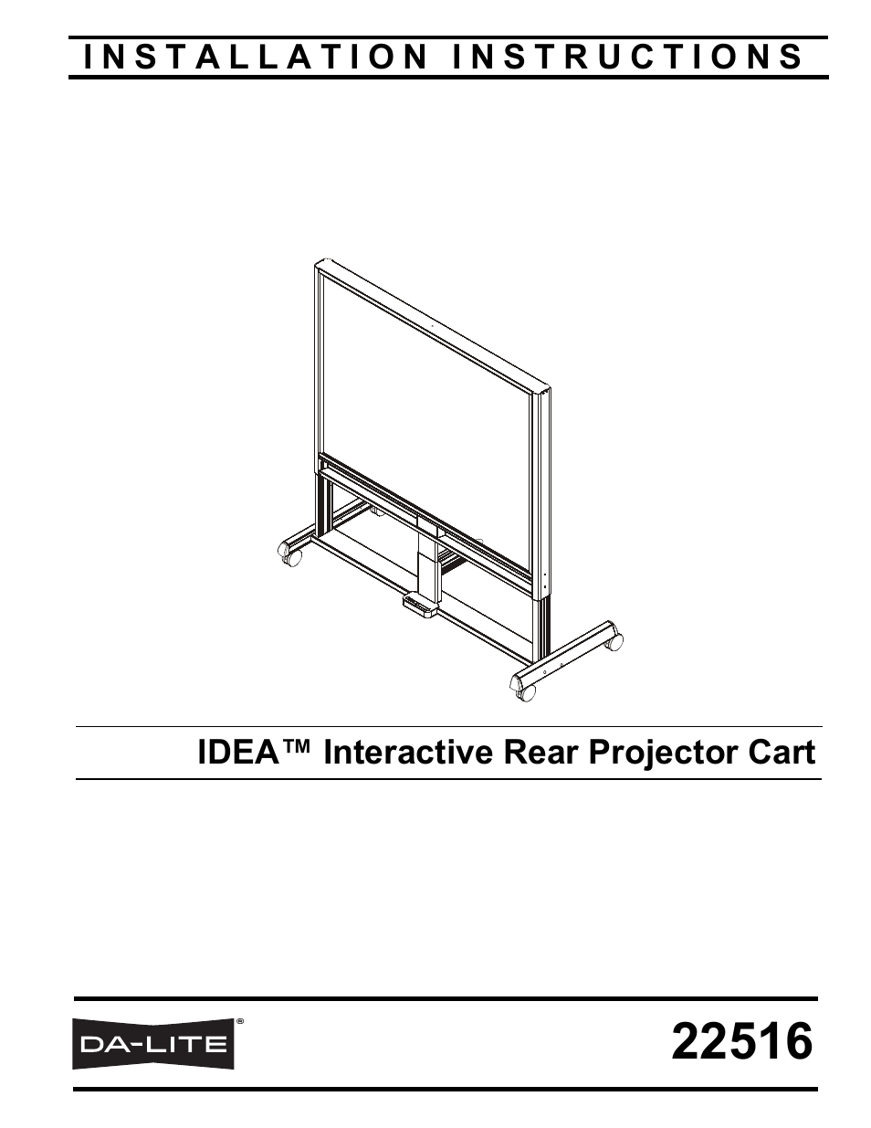 Da-Lite IDEA Interactive Cart User Manual | 12 pages