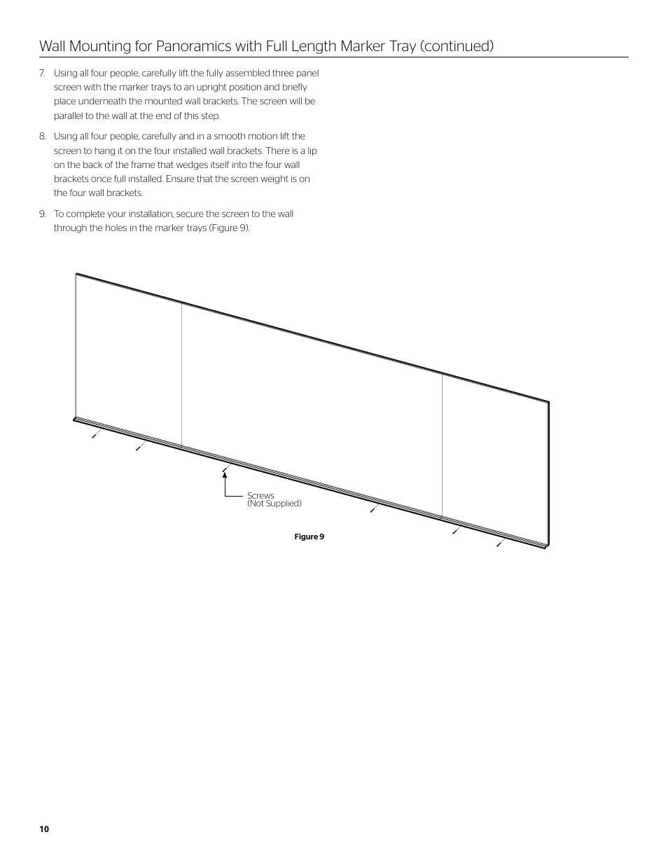 Da-Lite IDEA Panoramic User Manual | Page 10 / 12