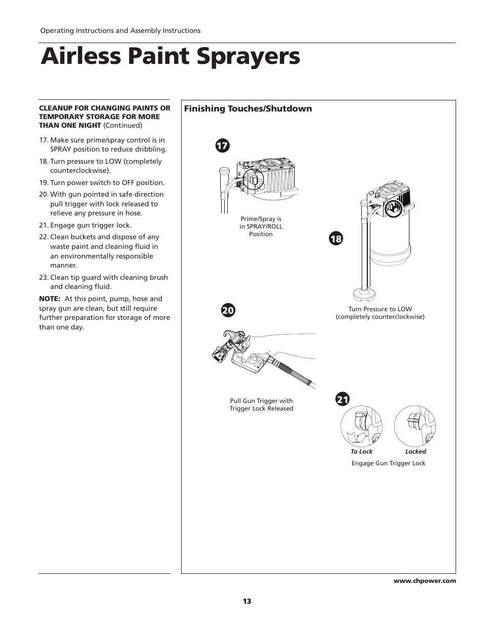 Airless paint sprayers | Campbell Hausfeld PS260E User Manual | Page 13 / 24