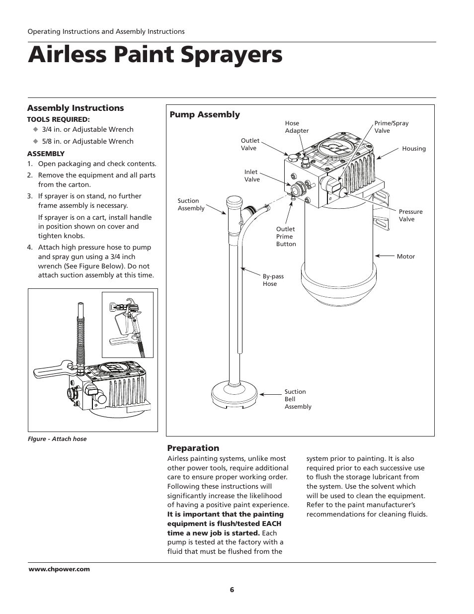 Airless paint sprayers | Campbell Hausfeld PS260E User Manual | Page 6 / 24