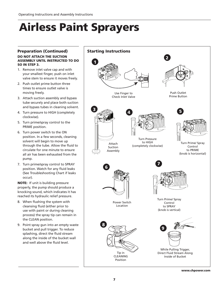 Airless paint sprayers | Campbell Hausfeld PS260E User Manual | Page 7 / 24