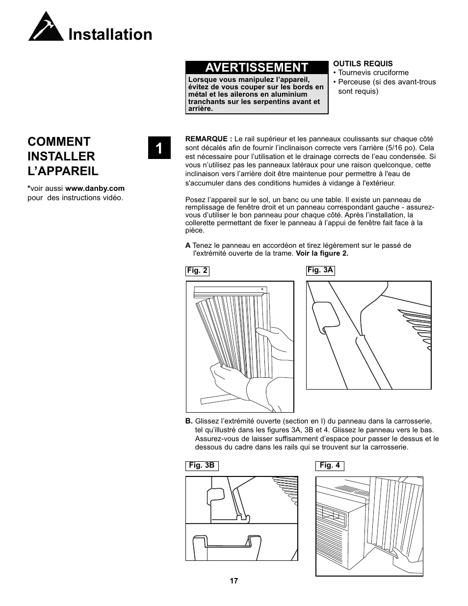 Installation, Avertissement, Comment installer l’appareil | Danby DAC10000 User Manual | Page 18 / 39