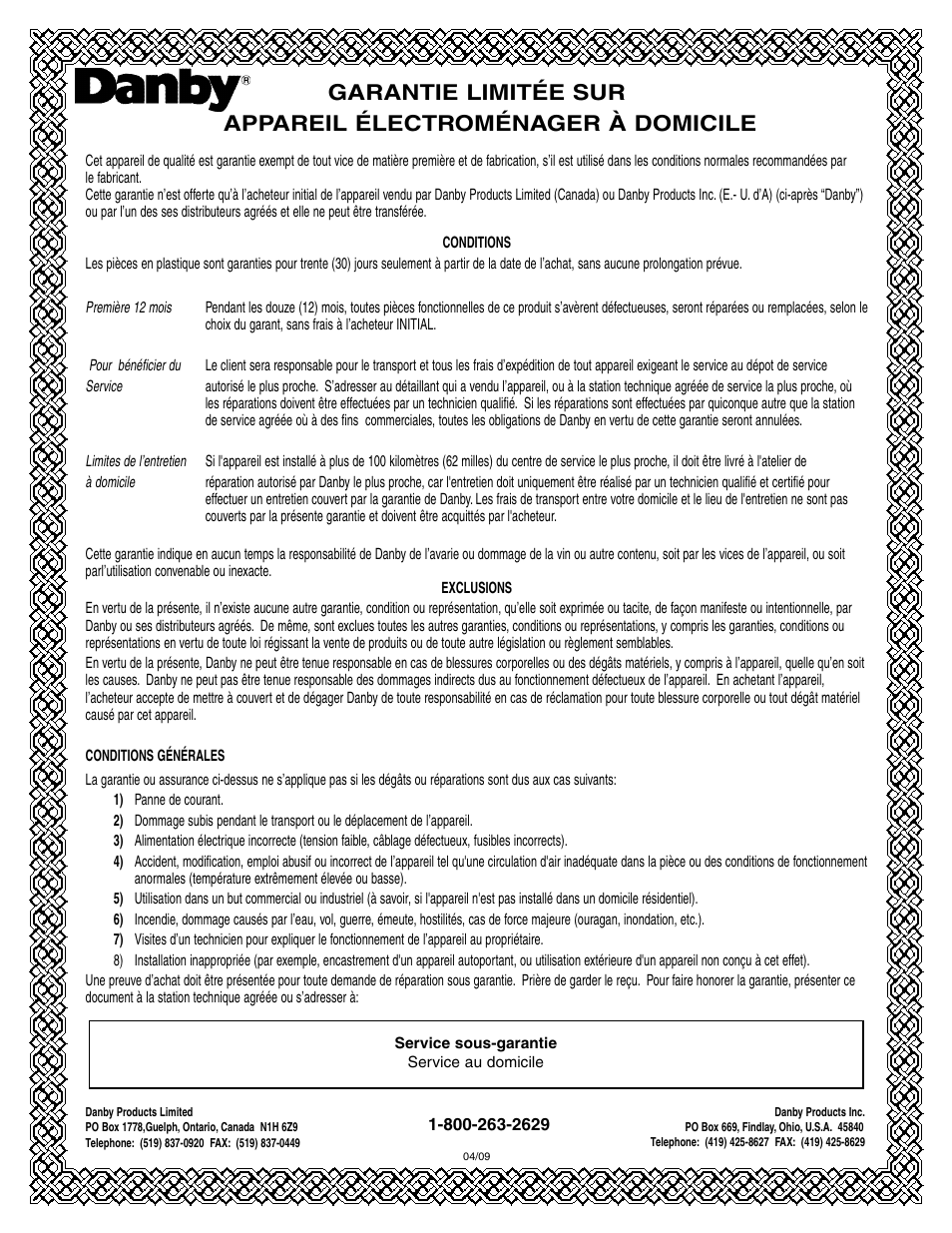 Danby DAC10000 User Manual | Page 26 / 39