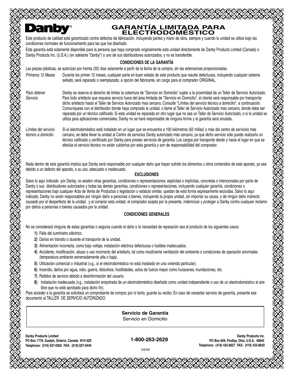 Danby DAC10000 User Manual | Page 38 / 39