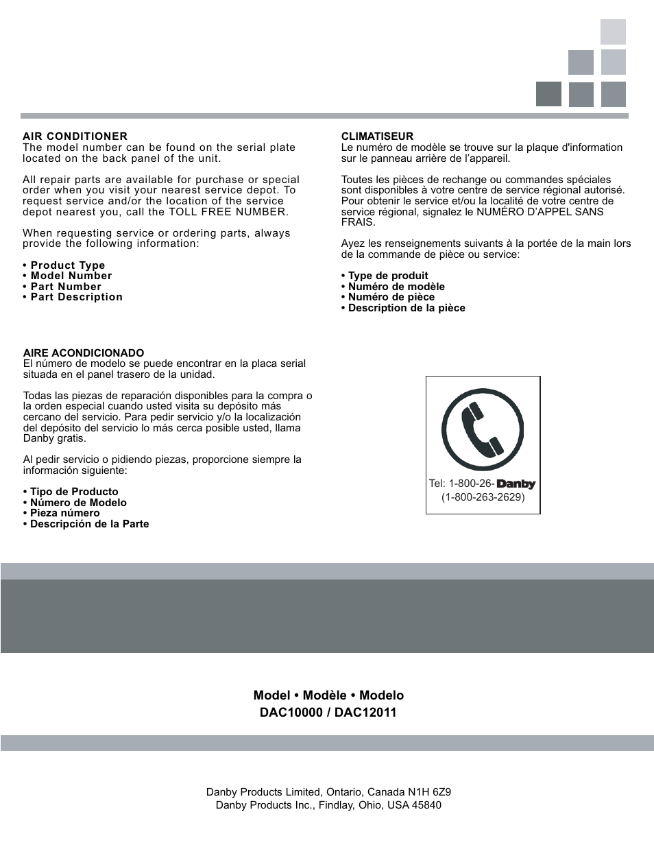 Danby DAC10000 User Manual | Page 39 / 39