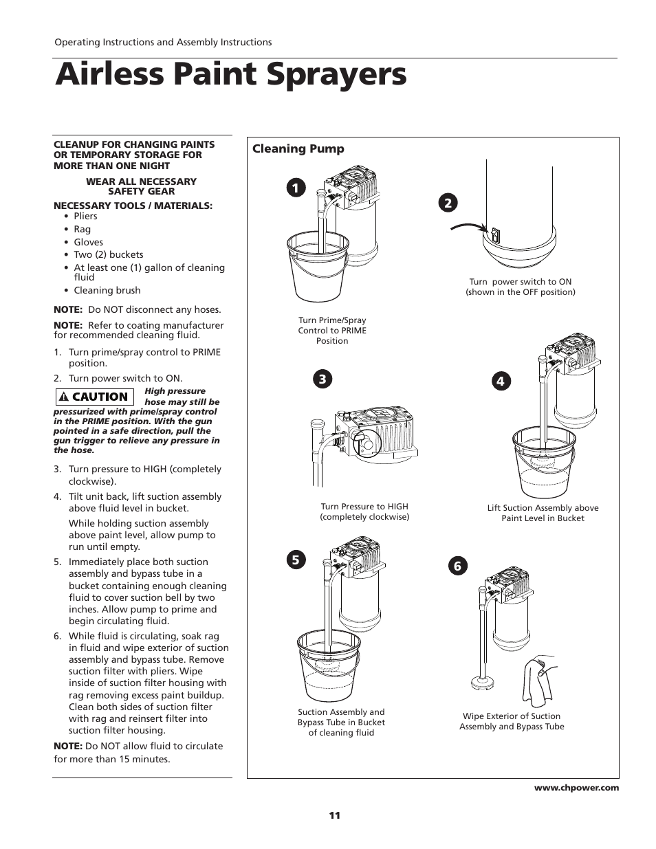 Airless paint sprayers | Campbell Hausfeld PS271D User Manual | Page 11 / 24