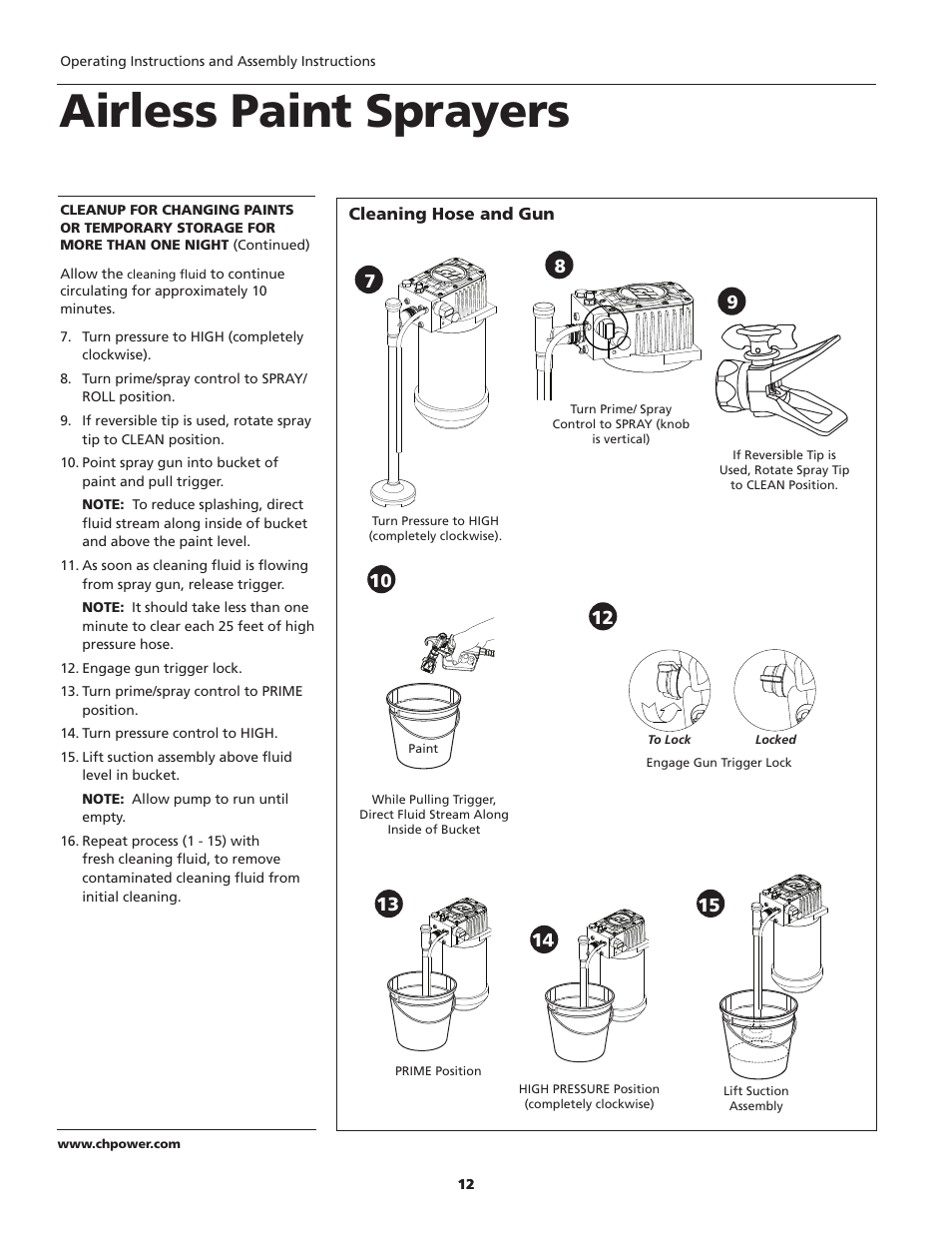 Airless paint sprayers | Campbell Hausfeld PS271D User Manual | Page 12 / 24