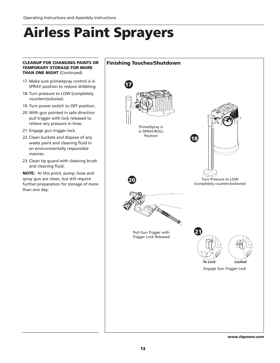 Airless paint sprayers | Campbell Hausfeld PS271D User Manual | Page 13 / 24