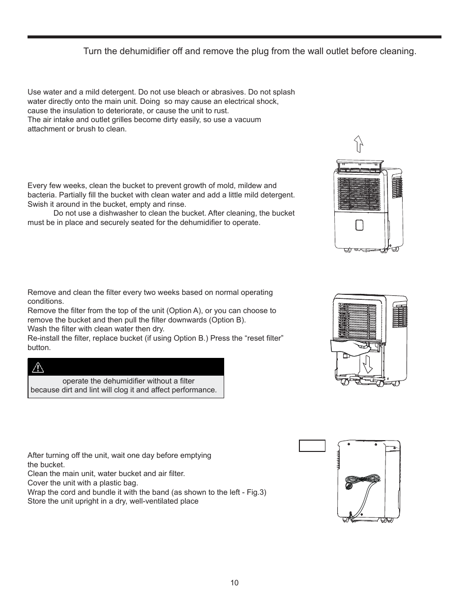 Care and maintenance, Caution | Danby DDR30B1GB User Manual | Page 12 / 39