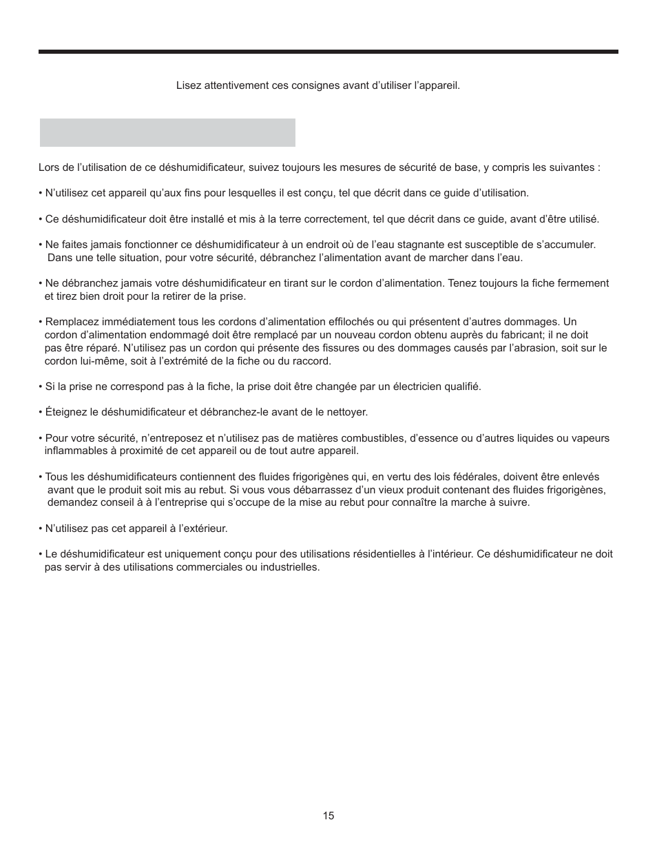 Consignes de sécurité importantes, Mesures de sécurité, Gardez ces instructions | Danby DDR30B1GB User Manual | Page 17 / 39