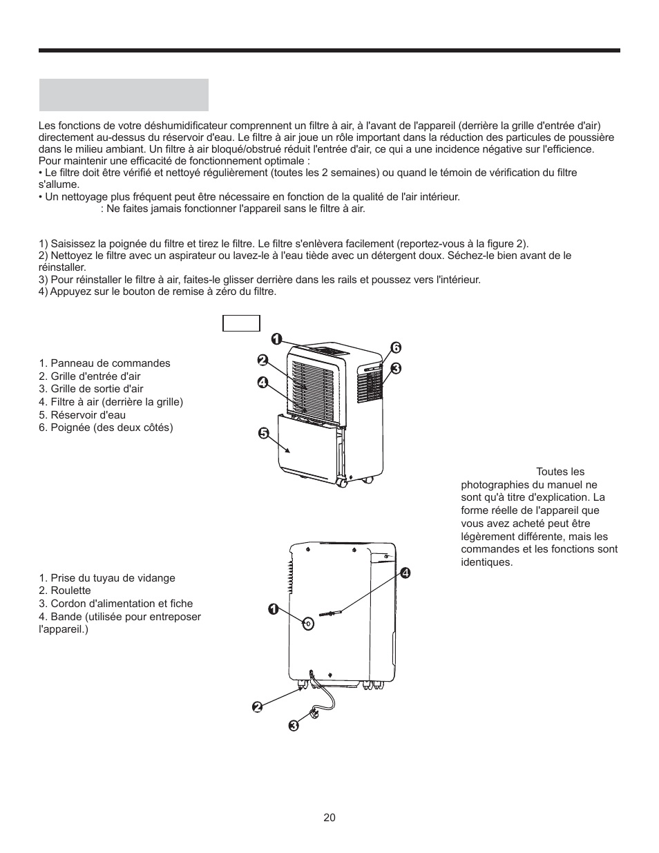 Consignes d'utilisation, Filtre à air | Danby DDR30B1GB User Manual | Page 22 / 39
